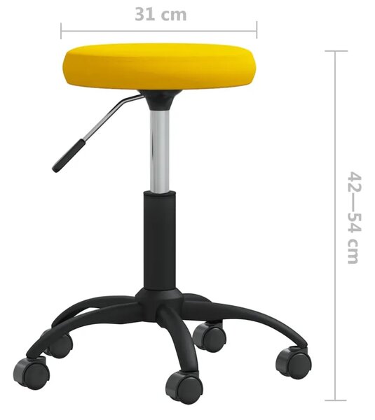 Musztardowy okrągły taboret aksamitny W9-P08