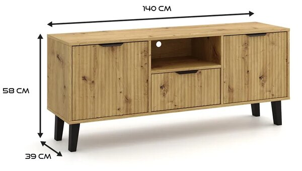 Szafka RTV pod telewizor dąb artisan S9-Z70