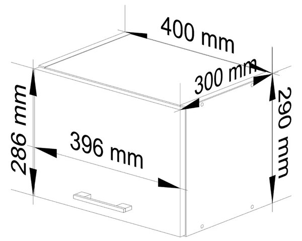 Biała szafka uchylna okapowa 40 cm W6-D60