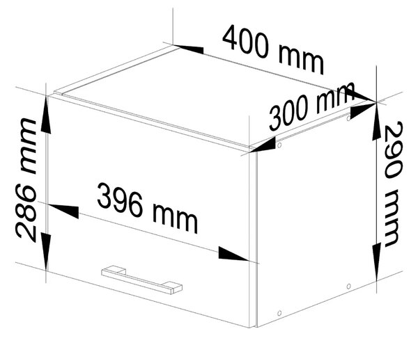 Biała górna szafka okapowa 40 cm K4-P36
