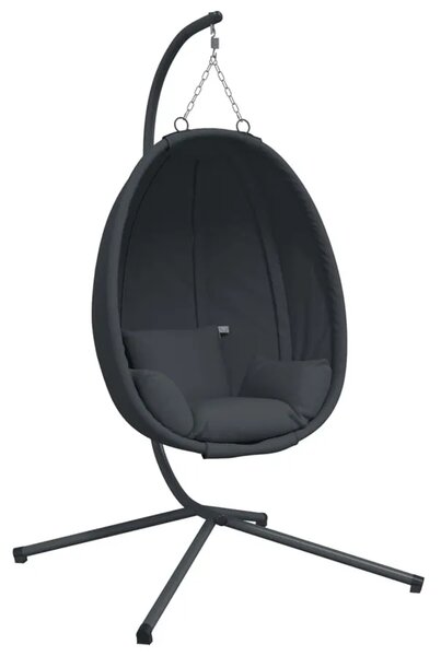Antracytowy fotel wiszący kokon S5-D65