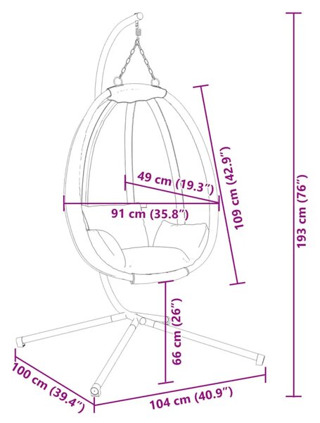 Beżowa stojąca huśtawka ogrodowa G2-C68