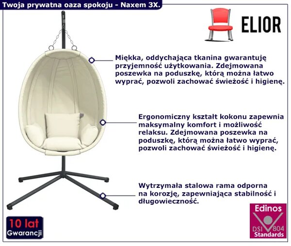 Beżowa stojąca huśtawka ogrodowa G2-C68
