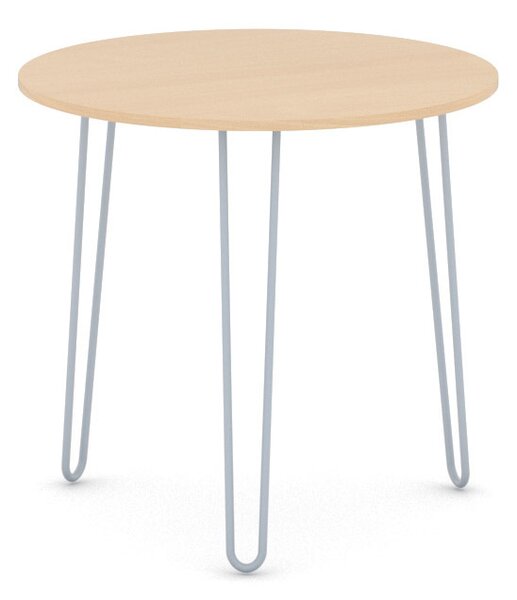 Okrągły stół jadalniany SPIDER, średnica 80 cm, szaro-srebrna podstawa, buk