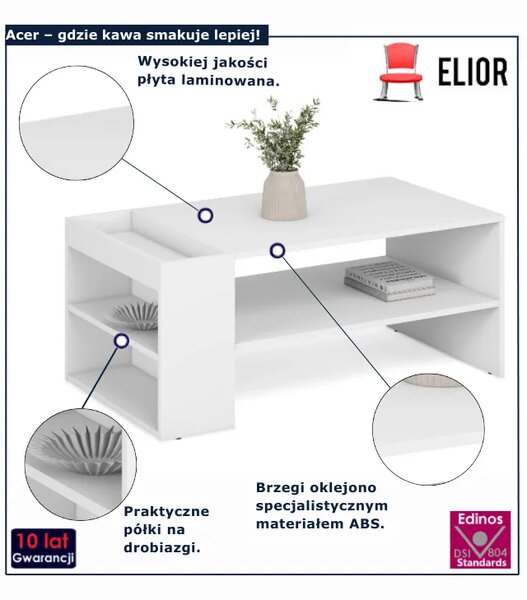 Biała nowoczesna ława kawowa E8-F51