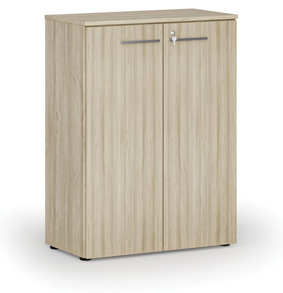 Szafa biurowa z drzwiami PRIMO WOOD, 800 x 420 x 1087 mm, dąb naturalny