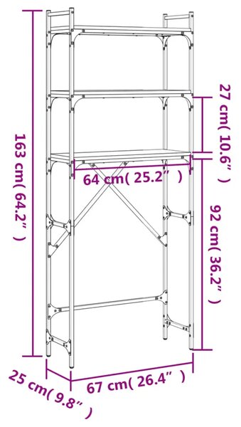 Czarny loftowy regał S3-B87