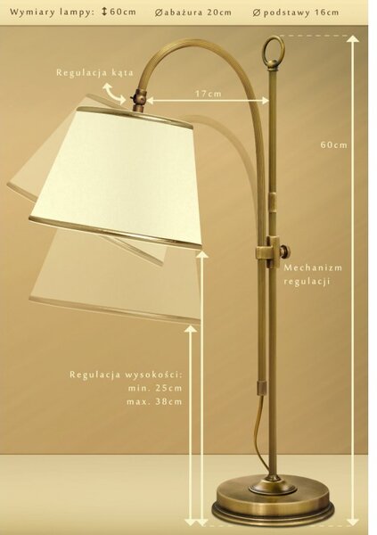 Lampa stołowa z abażurem L-B1W