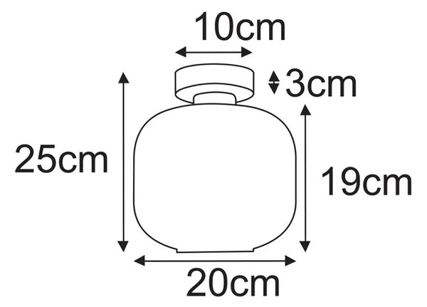 Lampa sufitowa ze szklanym kloszem beżowa E1-A43