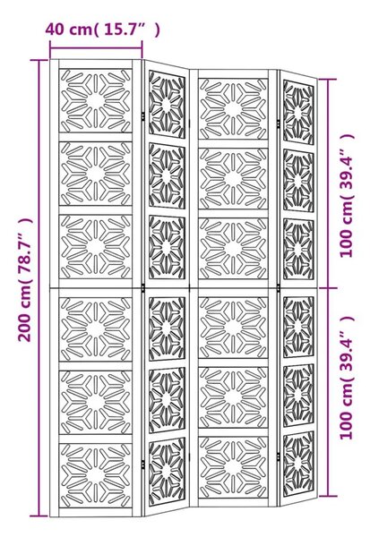 4 Panelowy Parawan Pokojowy S9-E24