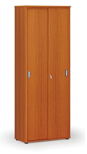 Szafa biurowa z drzwiami przesuwnymi PRIMO WOOD, 800 x 420 x 2128 mm, wiśnia