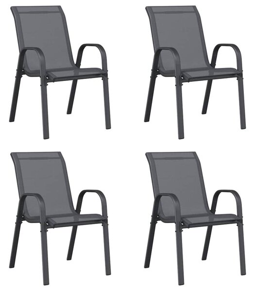 Sztaplowane krzesła ogrodowe, 4 szt., szare, tworzywo textilene