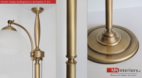 Lampa podłogowa mosiężna do salonu C-P2