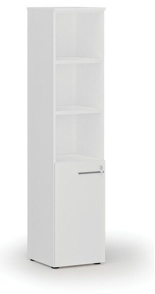 Szafa biurowa kombinowana PRIMO WHITE, drzwi na 2 poziomach, 400 x 420 x 1781 mm, biały