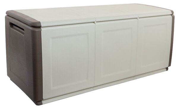Plastikowa skrzynka z wiekiem, 1380x570x530 mm, beżowa