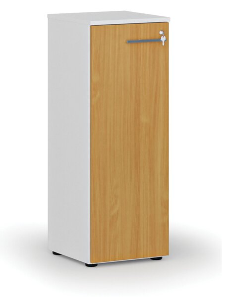 Szafa biurowa niska z drzwiami PRIMO WHITE, 400 x 420 x 1087 mm, biały/buk