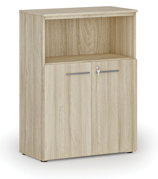 Szafa biurowa kombinowana PRIMO WOOD, 800 x 420 x 1087 mm, dąb naturalny