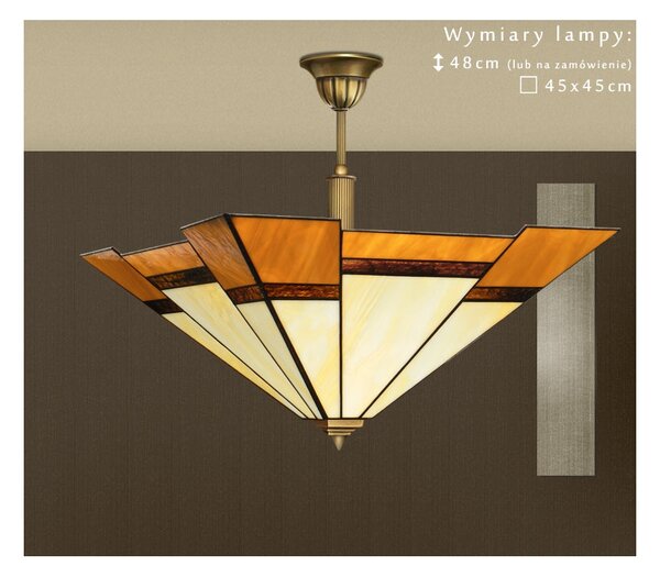 Mosiężna lampa witrażowa O-S1AD