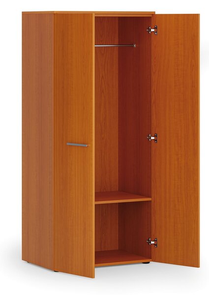 Szafa ubraniowa biurowa PRIMO WOOD, 1 półka, drążek do szafy, 800 x 500 x 1781 mm, czereśnia