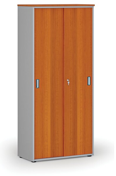 Szafa z drzwiami przesuwnymi PRIMO GRAY, 800 x 420 x 1781 mm, szary/wiśnia