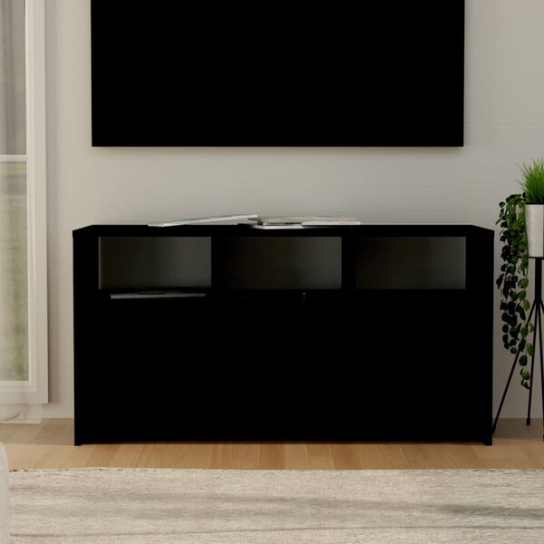 Szafka pod TV, czarna, 102x37,5x52,5 cm, płyta wiórowa