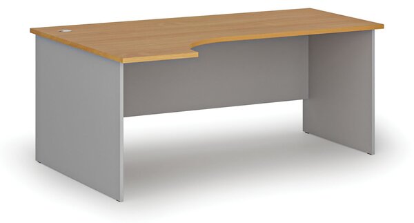 Narożne biurko PRIMO GRAY, 180x120 cm, lewe, szary/buk
