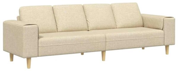 Nowoczesna kremowa sofa z ergonomicznymi podÅokietnikami i brÄ zowymi nogami, idealna do 4 osÃ³b