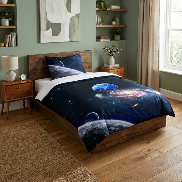Pościel bawełniana Kosmos 3D, 140 x 200 cm, 70 x 90 cm