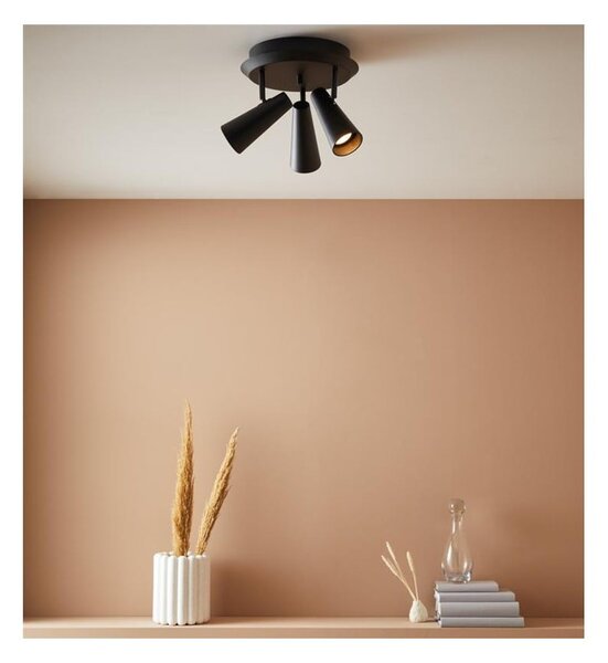 Czarna lampa sufitowa Markslöjd Crest, ø 36 cm