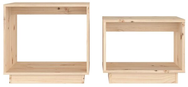 Naturalny komplet 2 drewnianych stolików kawowych T5-N88