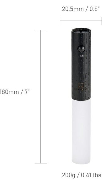 Czarny kinkiet LED na USB Baton – Gingko