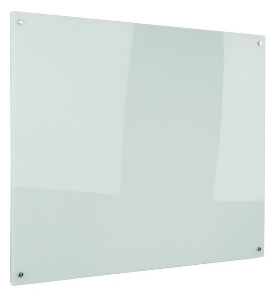 Szklana tablica magnetyczna na ścianę, biała, 500 x 350 mm