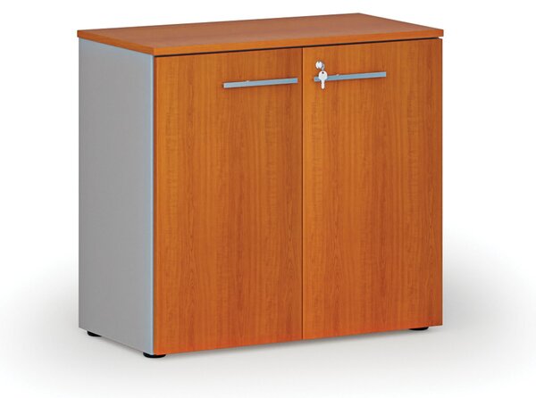 Szafa biurowa z drzwiami PRIMO GRAY, 800 x 420 x 740 mm, szary/wiśnia