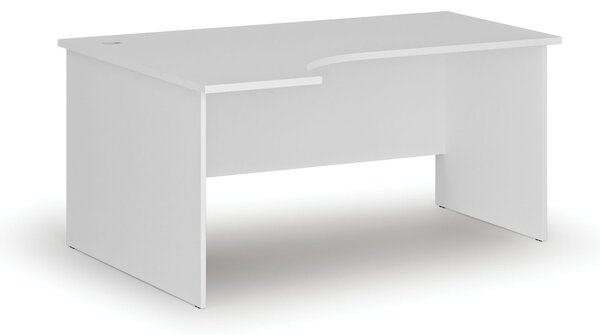 Narożne biurko PRIMO WHITE, 160x120 cm, lewe, białe