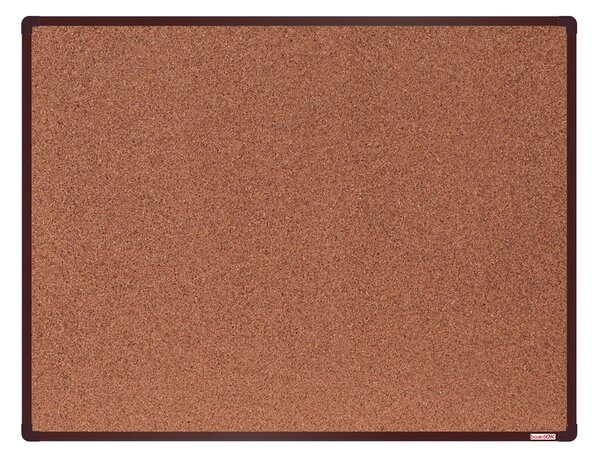 Tablica korkowa BoardOK w ramie aluminiowej, 1200 x 900 mm, brązowa rama