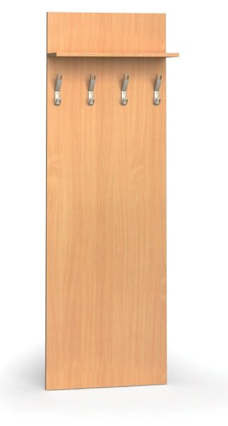 Garderoba z wieszakami PRIMO WOOD, 4 haczyki, półka, tekstura drewna pionowa, buk