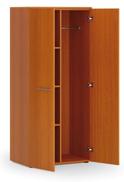 Szafa ubraniowa biurowa PRIMO WOOD, 3 półki, drążek do szafy, 800 x 500 x 1781 mm, czereśnia