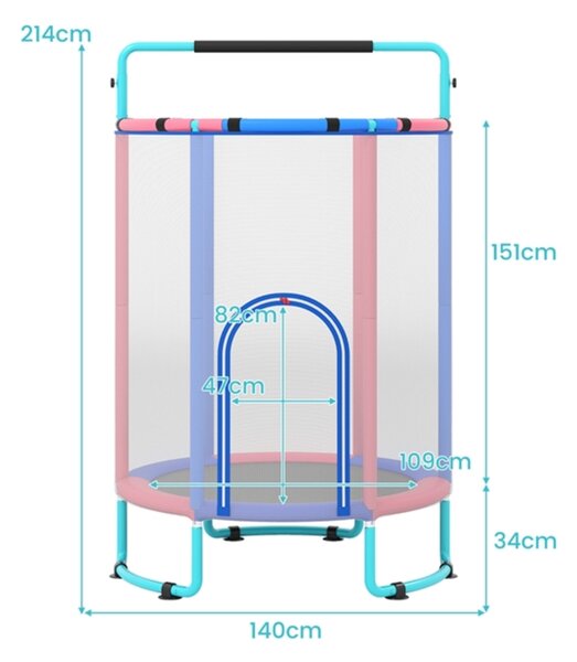 Trampolina dziecięca z akcesoriami o średnicy 140 cm