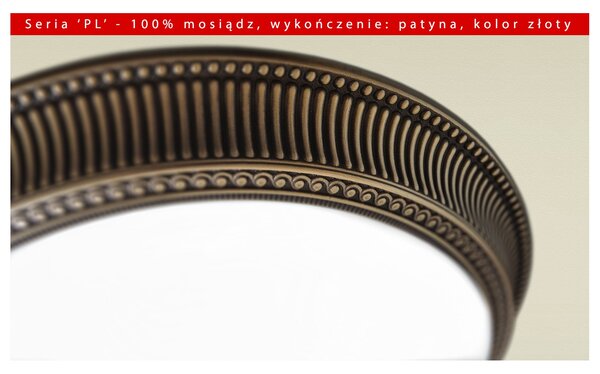 Okazały plafon mosiężny PL-GL2L