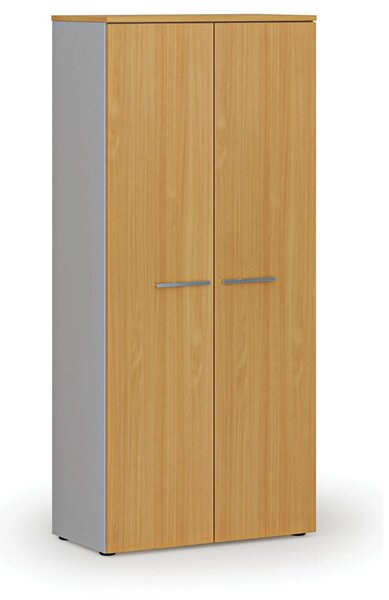 Szafa ubraniowa z wysuwem PRIMO GRAY, 800 x 420 x 1781 mm, szary/buk