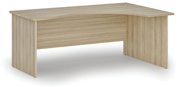 Ergonomiczne biurko PRIMO WOOD, 180x120 cm, prawe, dąb naturalny