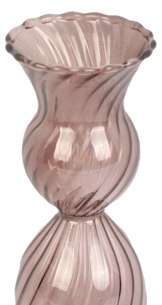 Brązowy szklany świecznik PT LIVING Swirl, wys. 17 cm