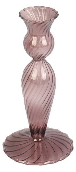 Brązowy szklany świecznik PT LIVING Swirl, wys. 17 cm