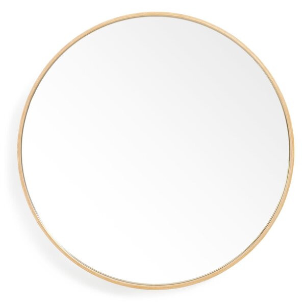 Lustro ścienne z ramą z drewna dębowego Wireworks Glance, ø 45 cm