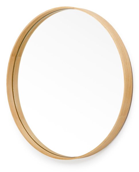 Lustro ścienne z ramą z drewna dębowego Wireworks Glance, ø 45 cm