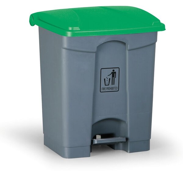 Uniwersalny kosz na śmieci do segregacji z pedałem, 45 l, 390 x 360 x 590 mm, zielony