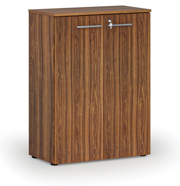 Szafa biurowa z drzwiami PRIMO WOOD, 800 x 420 x 1087 mm, orzech