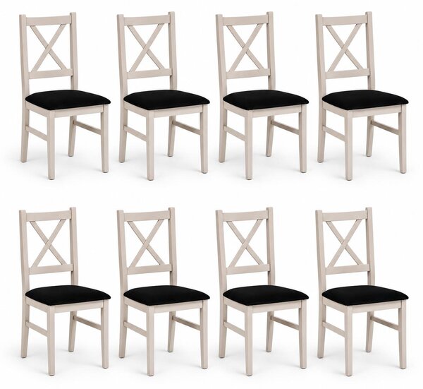 INSPIRO Zestaw 8 krzeseł tapicerowanych N-10 do jadalni – kaszmir / czarny welur 29B