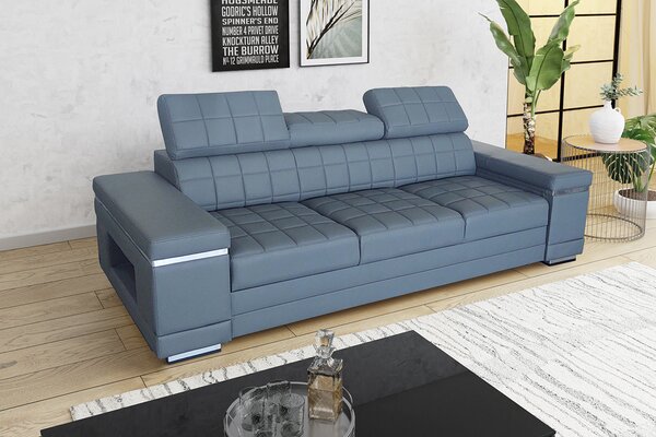 Trzyosobowa Sofa ATLANTA z funkcją spania, regulowanymi zagłówkami