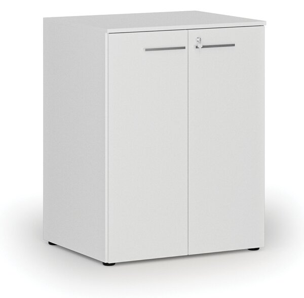 Szafa biurowa z drzwiami PRIMO WHITE, 2 półki, 800 x 640 x 1027 mm, biały